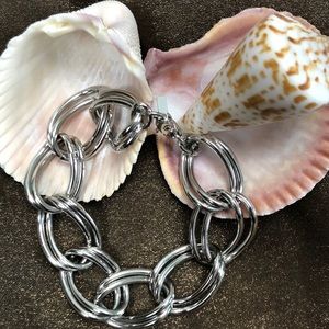 3/$20 Double Link Silver Fashion Bracelet EUC 7”